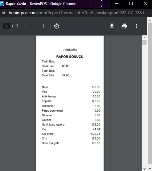 Web - İki Tarih Arası Raporlamaları Yazdırma İşlemi Nasıl Yapılır?