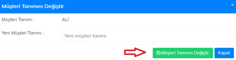 Web - Müşteri Tanımı Nasıl Değiştirilir?