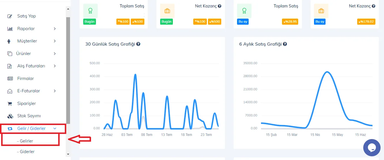 Web - Gelirler Nasıl Silinir?