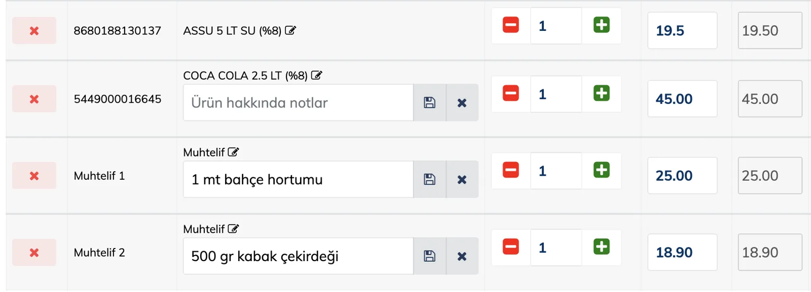 Web - Satış Esnasında Ürünlerinize Not Ekleyin Web - Satış Esnasında Ürünlerinize Not Ekleyin