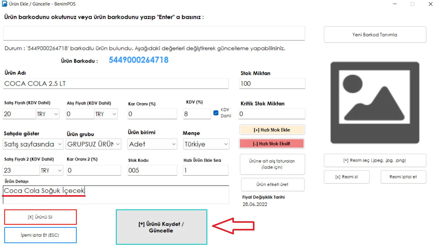 Masaüstü - Ürüne Detay Bilgisi Nasıl Kaydedilir?