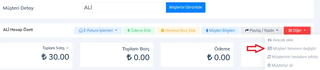 Web - Müşteri Tanımı Nasıl Değiştirilir?