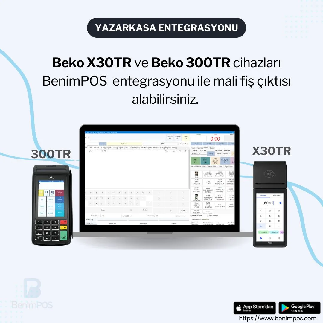 Entegrasyonlar - Beko X30 TR ve 300 TR Yazarkasa POS GMP3 Entegrasyonu Nasıl Kullanılır?