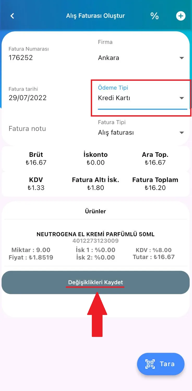 Mobil - Kaydedilmiş Alış Faturası Nasıl Düzenlenir? Mobil - Kaydedilmiş Alış Faturası Nasıl Düzenlenir?