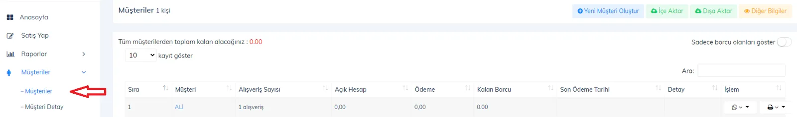 Web - Müşteriye Yapılan Satış Nasıl Görüntülenir?