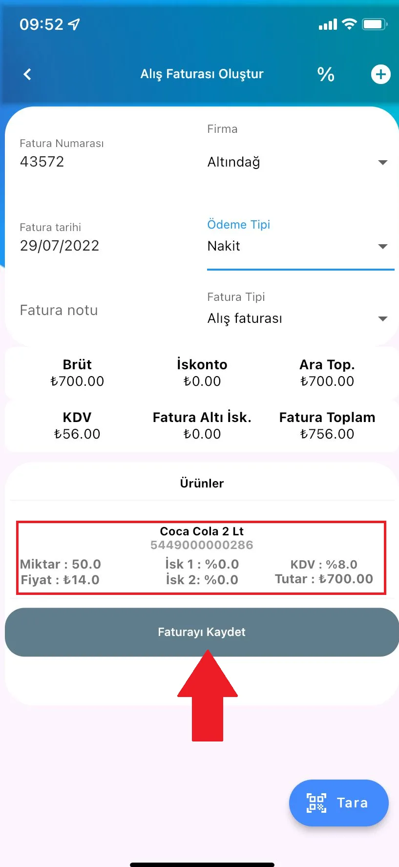 Mobil - Alış Faturasına Listeden Ürün Nasıl Eklenir? Mobil - Alış Faturasına Listeden Ürün Nasıl Eklenir?