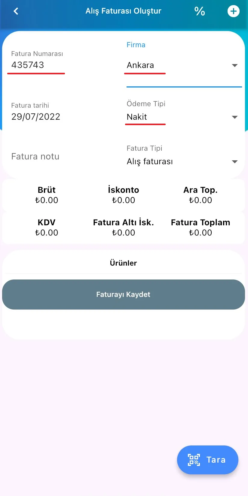 Mobil - Kayıtlı Olmayan Ürün Alış Faturasına Nasıl Kaydedilir? Mobil - Kayıtlı Olmayan Ürün Alış Faturasına Nasıl Kaydedilir?