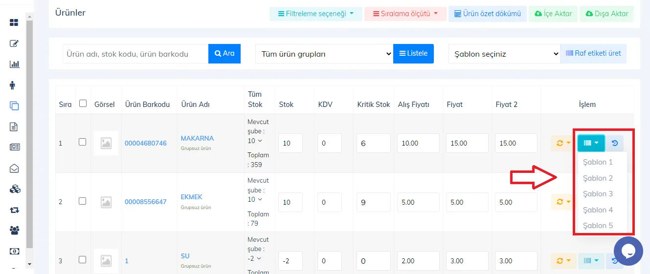 Web - Ürünler Sayfasında Etiket Üretme İşlemi Nasıl Yapılır?