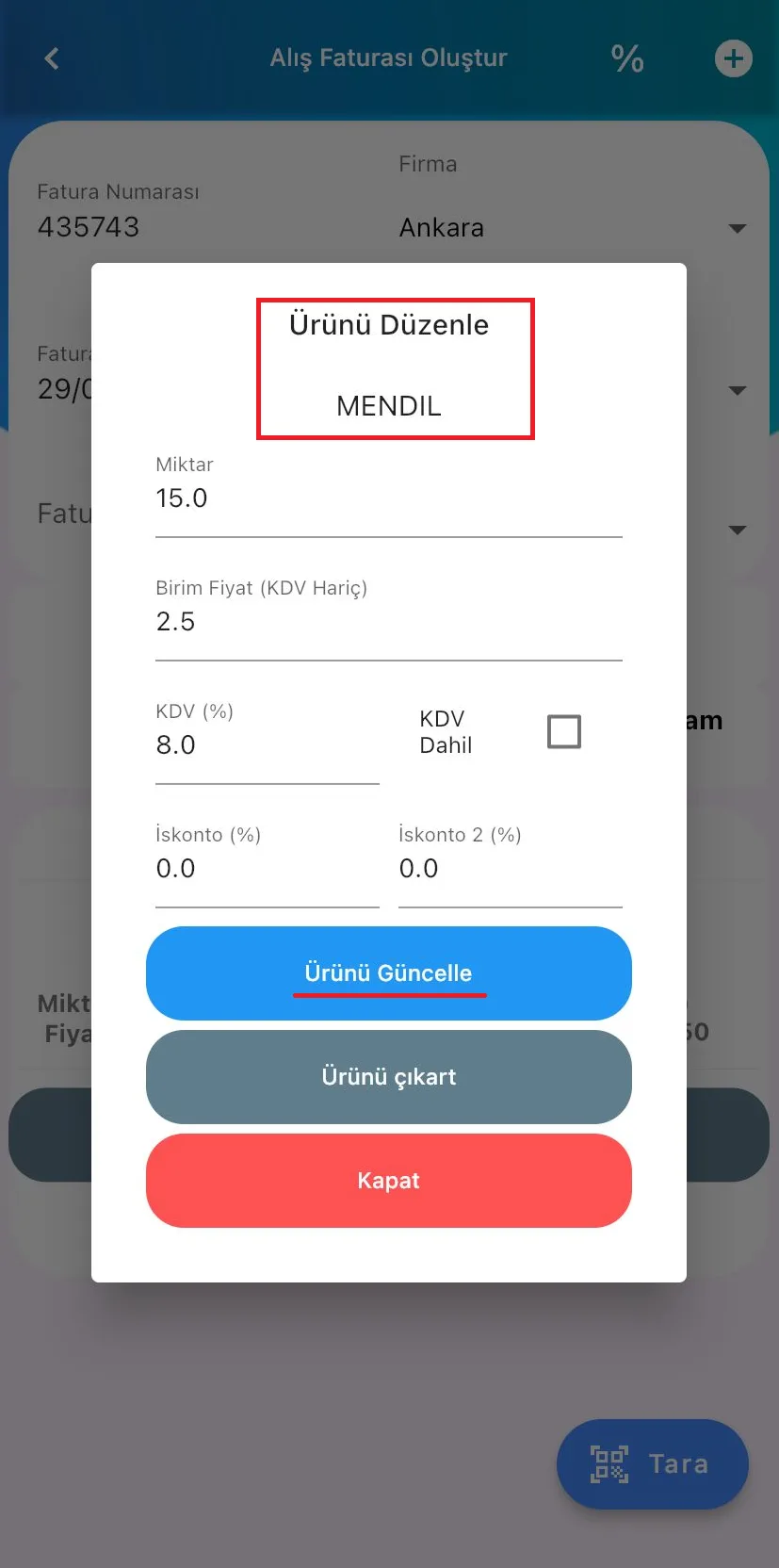 Mobil - Kayıtlı Olmayan Ürün Alış Faturasına Nasıl Kaydedilir? Mobil - Kayıtlı Olmayan Ürün Alış Faturasına Nasıl Kaydedilir?