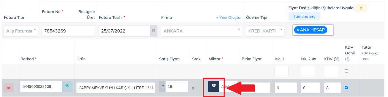 Web - Alış Faturasına Koli Ürün Nasıl Eklenir? Web - Alış Faturasına Koli Ürün Nasıl Eklenir?