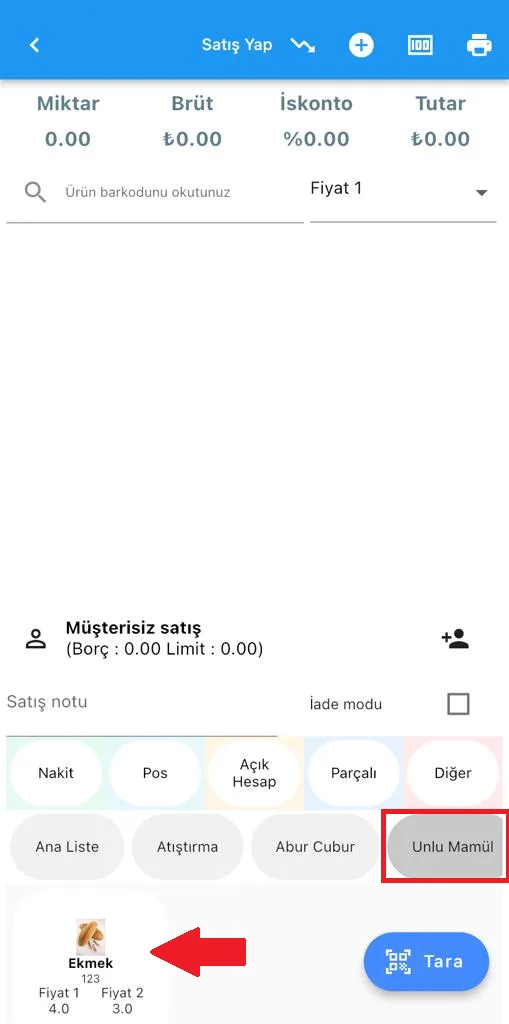 Mobil - Satış Yap Sayfasında Yer Alan Hızlı Ürün Listelerinin İsmi Nasıl Değişir?