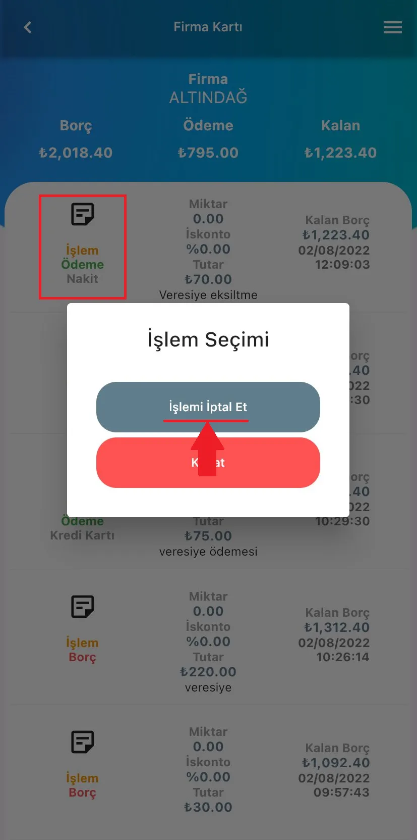 Mobil - Firmaya Ait Ödeme ve Borç Bilgisi Nasıl İptal Edilir?