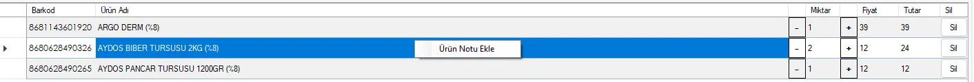 Web - Satış Esnasında Ürünlerinize Not Ekleyin Web - Satış Esnasında Ürünlerinize Not Ekleyin