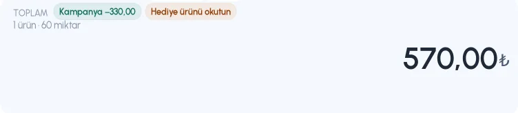 Masaüstü toplam kutusu: Kampanya hapı ve hediye ürünü hatırlatması