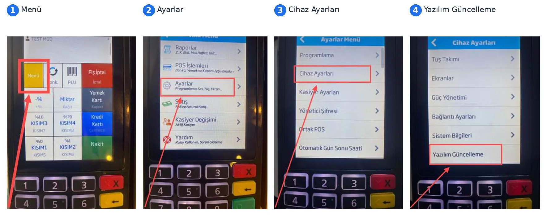 Beko 300 TR: Menü › Ayarlar › Yazılım güncelleme