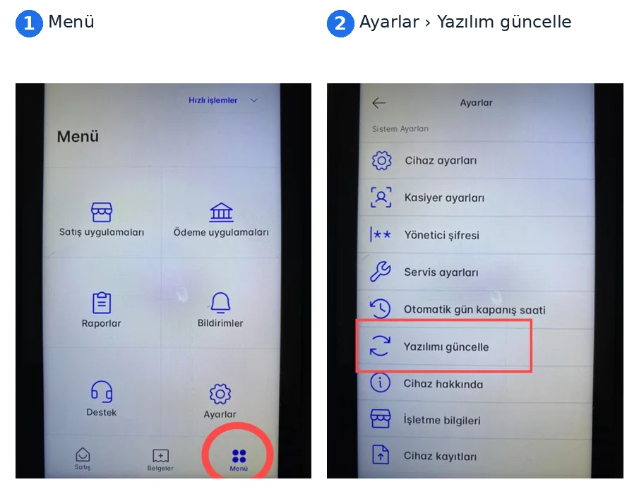 Beko X30 TR: Menü › Ayarlar › Yazılım güncelleme