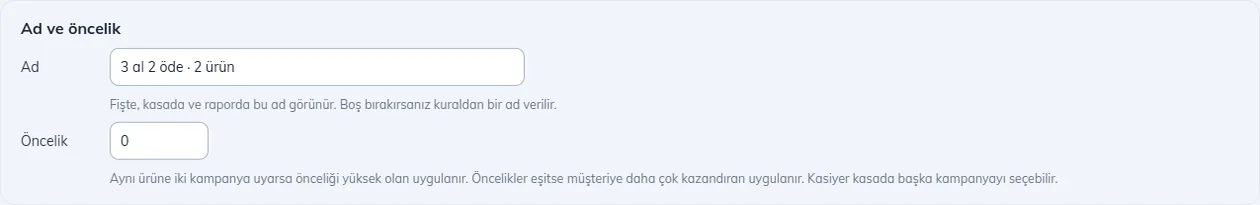 Ad ve öncelik