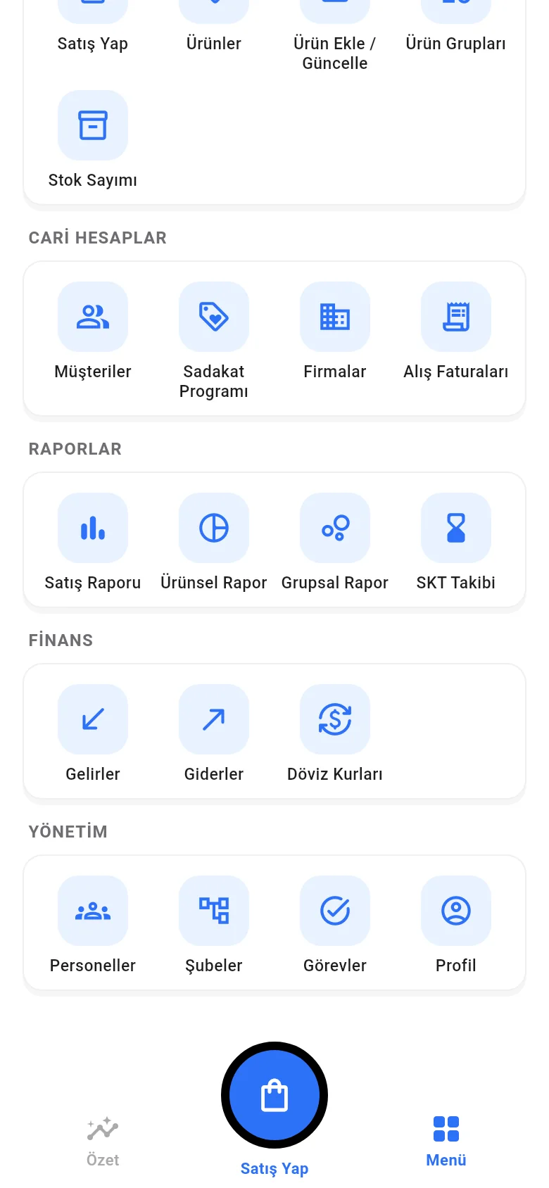 Mobil menüde Sadakat Programı